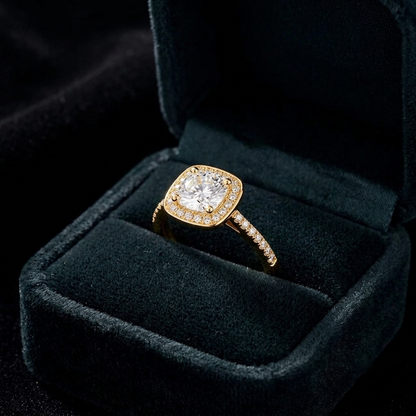 Cushion Cut Moissanite Ring
