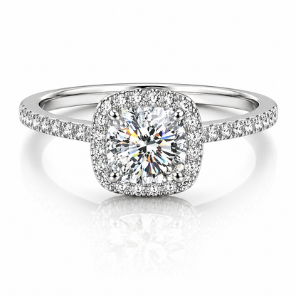 Cushion Cut Moissanite Ring